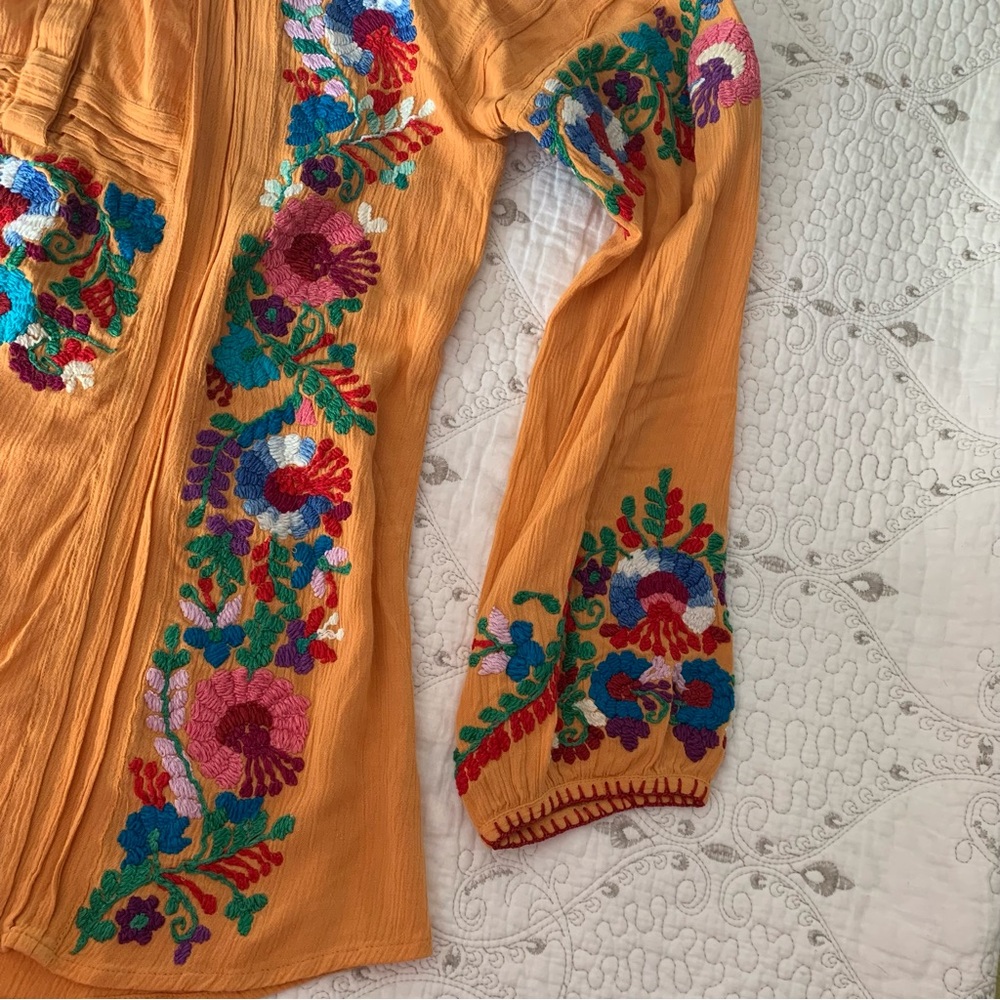 Sundance Floral Embroidered Boho Blouse size M - Picture 10 of 16